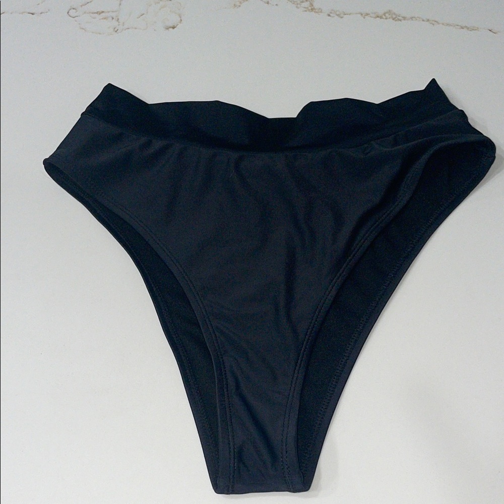 Black High-Waisted Bikini Bottom | L